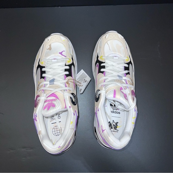 Adidas Women's Purple, Yellow, and Black Sneakers - Picture 7 of 11